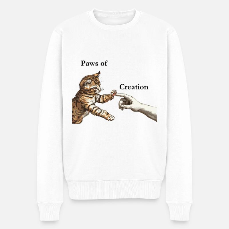 Paws of creation "Cat Lover" - Männer Premium Bio Pullover - Weiß