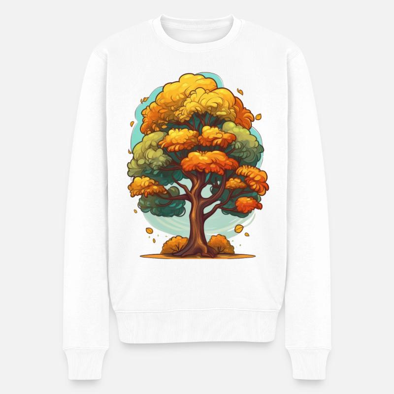 Un arbre en automne - Pull Premium bio Homme - blanc