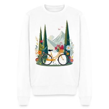 Excursion à vélo - Pull Premium bio Homme - blanc - Devant - Thijin (182cm)