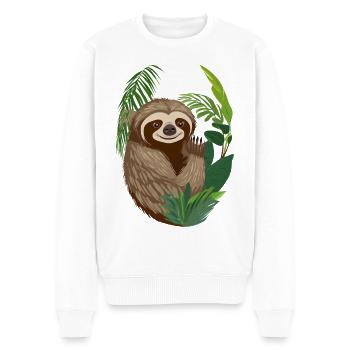 Illustration de paresseux - Pull Premium bio Homme - blanc - Devant - Thijin (182cm)