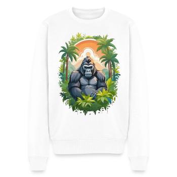 Gorilla in the jungle - Men's Premium Organic Jumper - white - Front - Thijin (182cm)