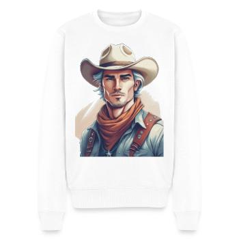 Cow-boy - Pull Premium bio Homme - blanc - Devant - Thijin (182cm)