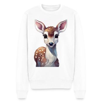 Fawn deer - Men's Premium Organic Jumper - white - Front - Thijin (182cm)