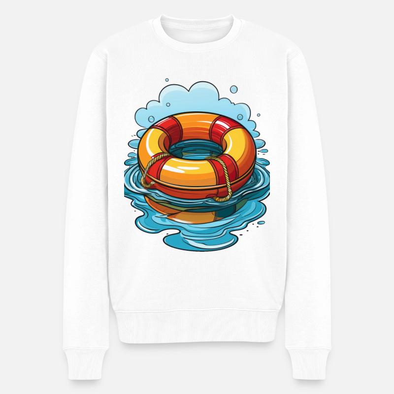 Illustration d’anneau de natation - Pull Premium bio Homme - blanc