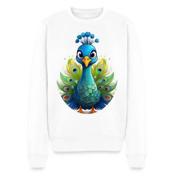 Peacock - Men's Premium Organic Jumper - white - Front - Thijin (182cm)