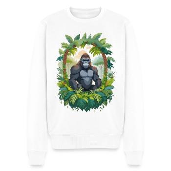 Gorilla in the jungle - Men's Premium Organic Jumper - white - Front - Thijin (182cm)