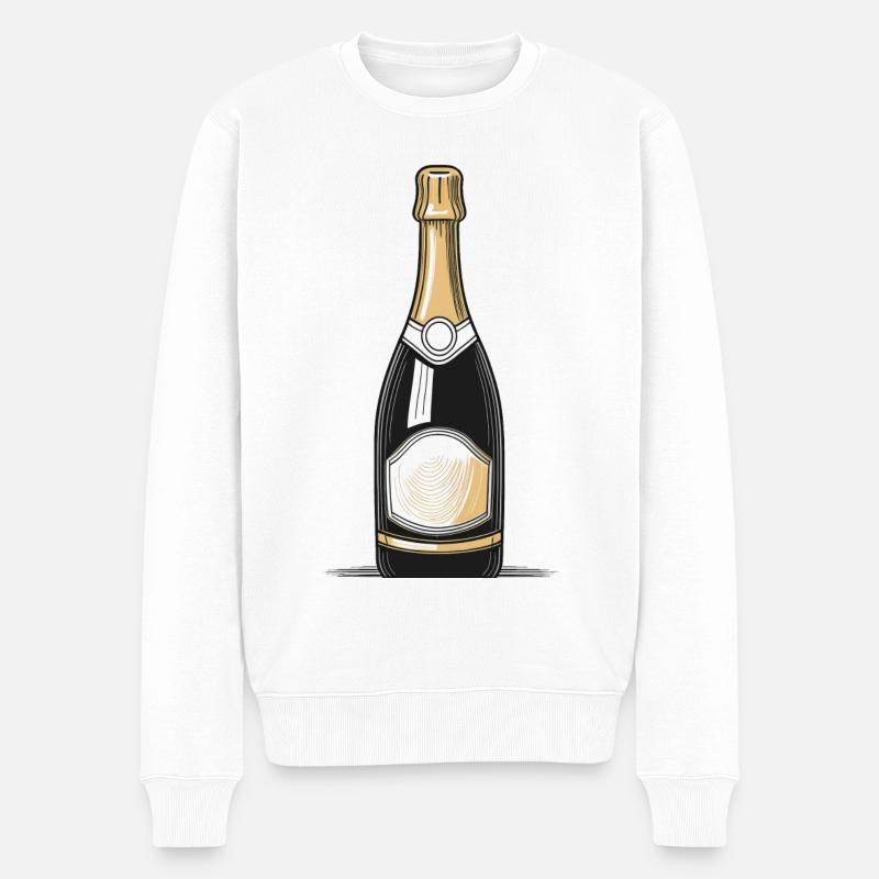 Sekt - Männer Premium Bio Pullover - Weiß
