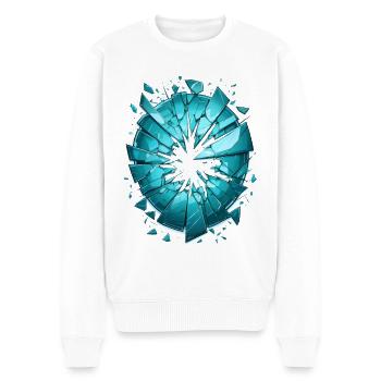 Verre brisé, brisé - Pull Premium bio Homme - blanc - Devant - Thijin (182cm)