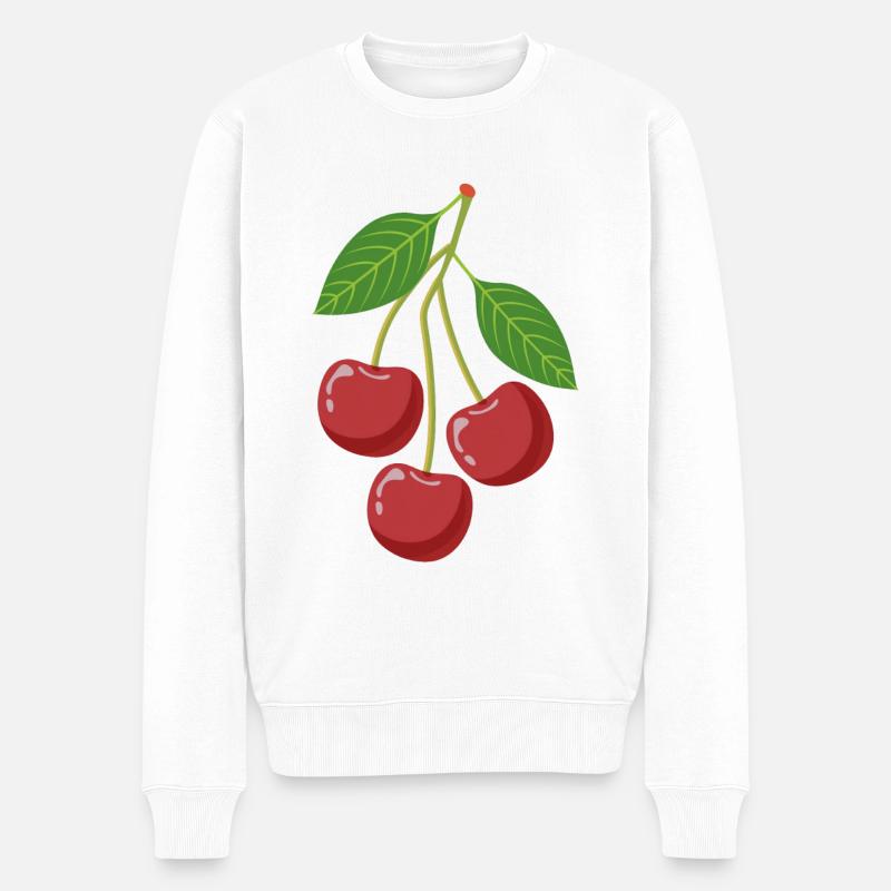 Cerises sur une branche - Pull Premium bio Homme - blanc