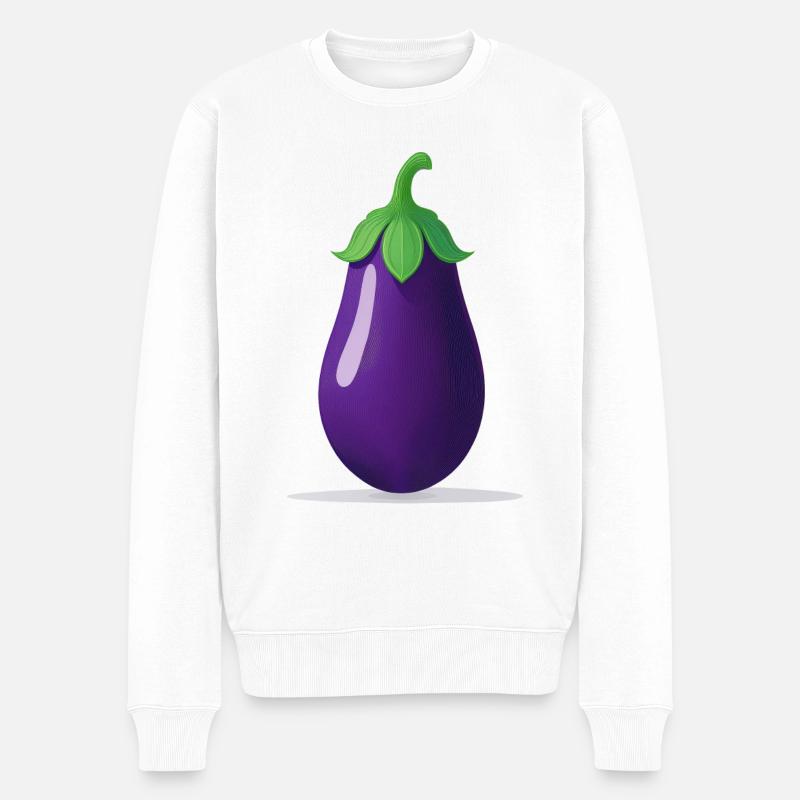 Aubergine - Pull Premium bio Homme - blanc