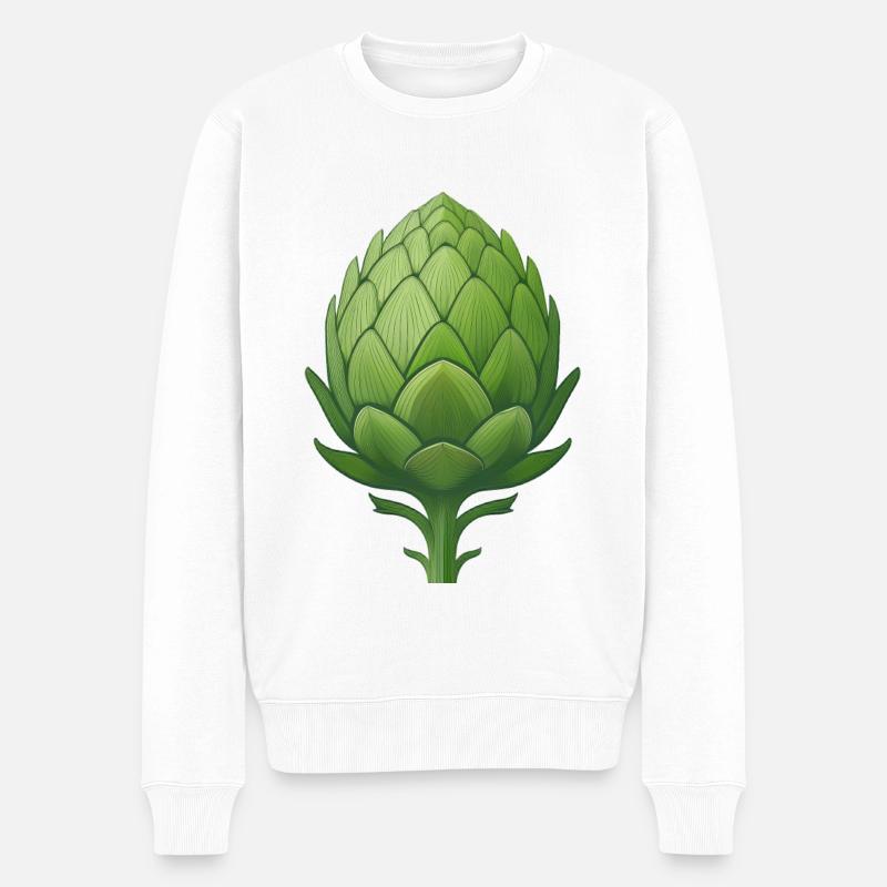 Artischocke - Männer Premium Bio Pullover - Weiß