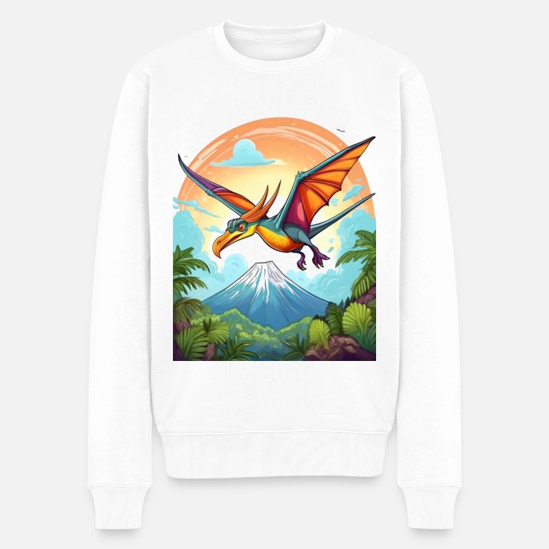 Flugsaurier - Männer Premium Bio Pullover - Weiß