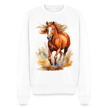 Cheval - Pull Premium bio Homme - blanc - Devant - Thijin (182cm)