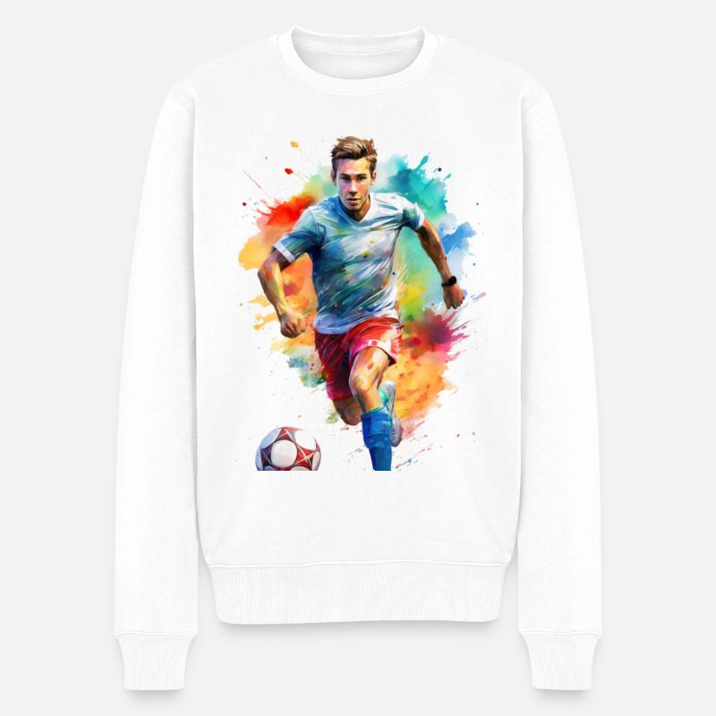 Fußballspieler - Männer Premium Bio Pullover - Weiß