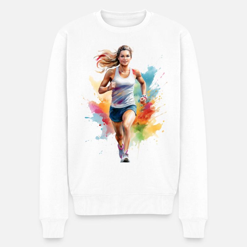 Jogger or runner - Men's Premium Organic Jumper - white