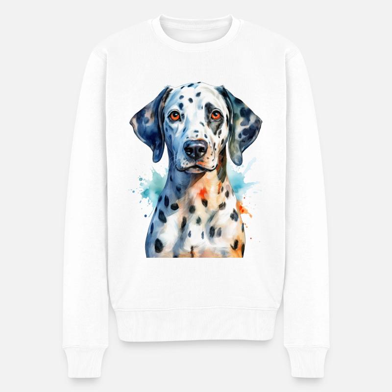 Ein Dalmatiner - Männer Premium Bio Pullover - Weiß