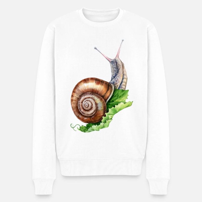 Escargot comestible - Pull Premium bio Homme - blanc