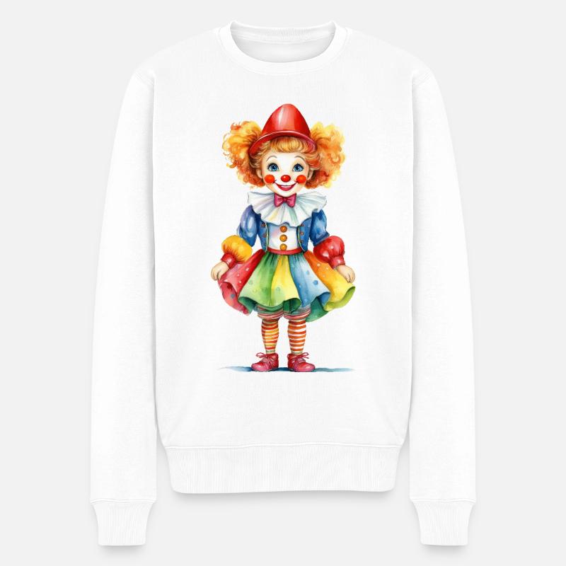 Karneval oder Fasching – Clown Kostüm - Männer Premium Bio Pullover - Weiß