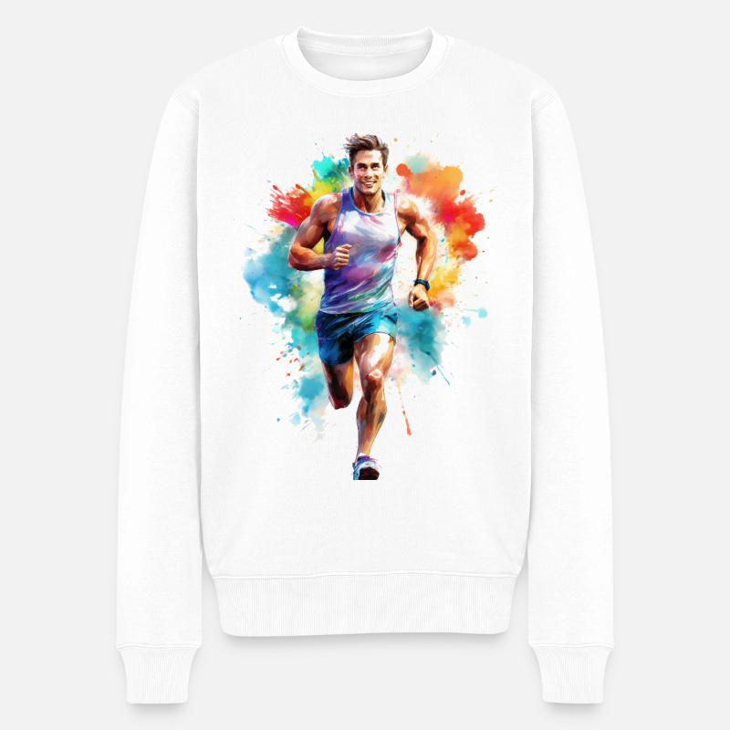 Coureur ou joggeur - Pull Premium bio Homme - blanc