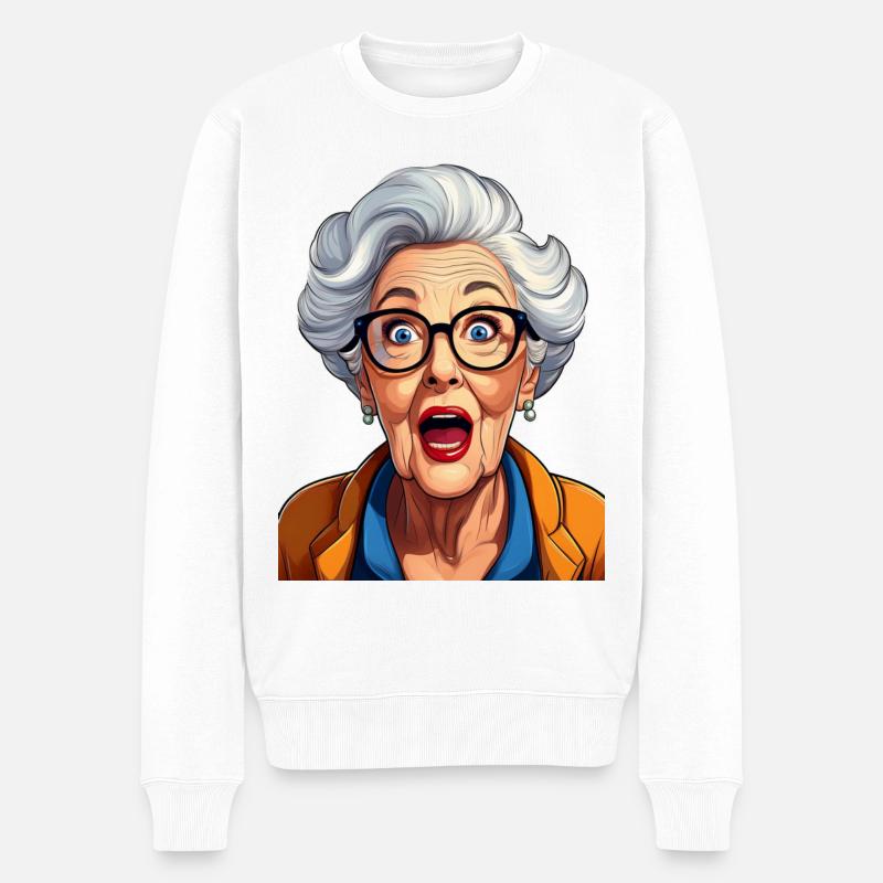 Grand-mère étonnée - Pull Premium bio Homme - blanc