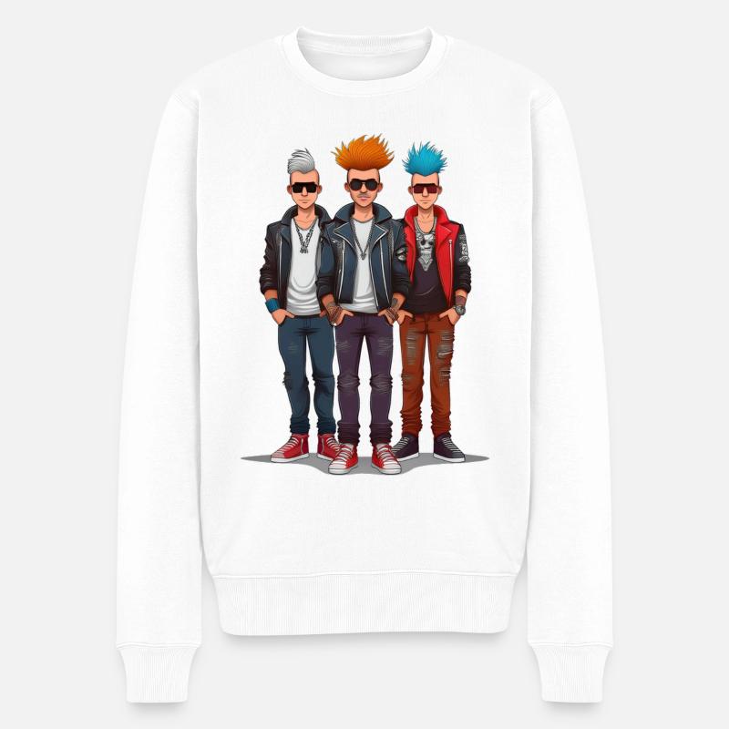 Trois punks - Pull Premium bio Homme - blanc