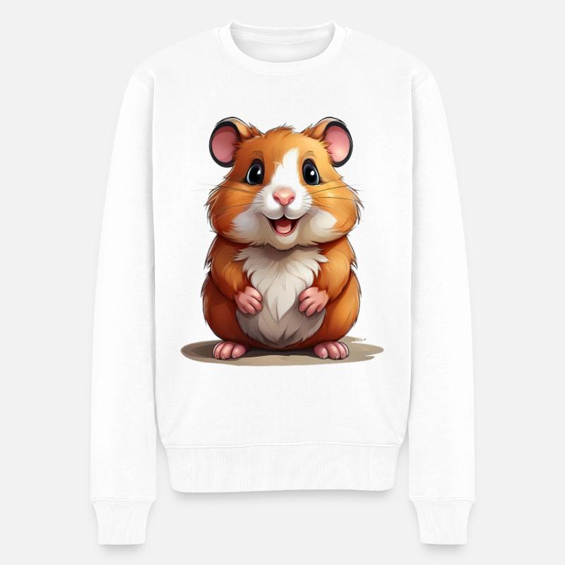 Super niedlicher Hamster - Männer Premium Bio Pullover - Weiß