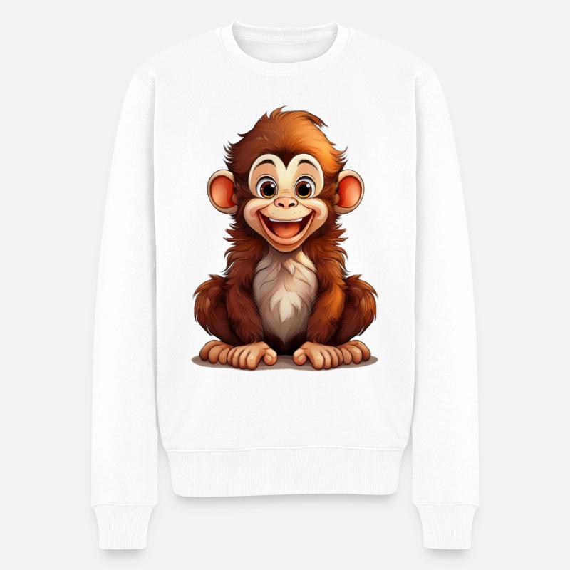 A cute, crazy monkey - Men's Premium Organic Jumper - white