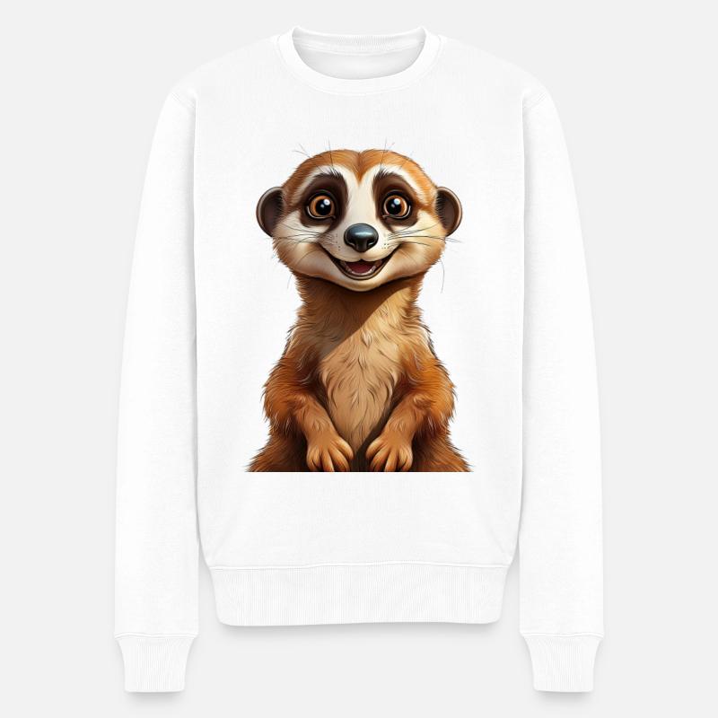 Erdmännchen - Männer Premium Bio Pullover - Weiß
