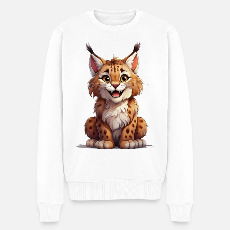 Luchs - Männer Premium Bio Pullover - Weiß
