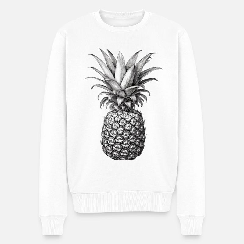 Ananas - Männer Premium Bio Pullover - Weiß