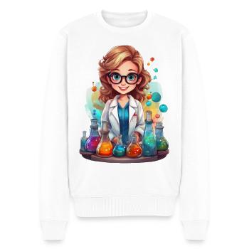 Chemikerin im Labor - Männer Premium Bio Pullover - Weiß - Vorne - Thijin (182cm)