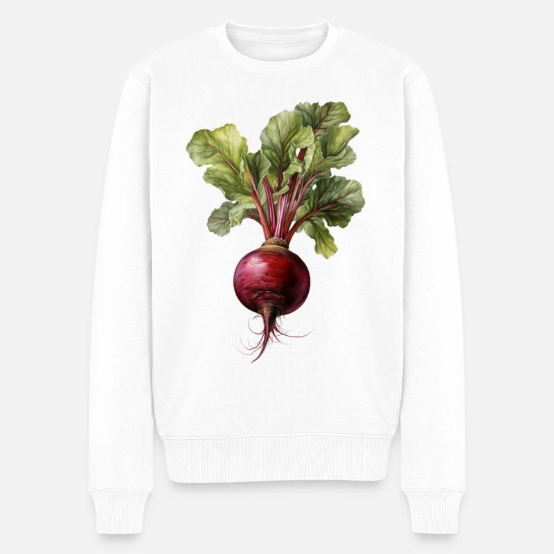 Beetroot / Beetroot - Men's Premium Organic Jumper - white
