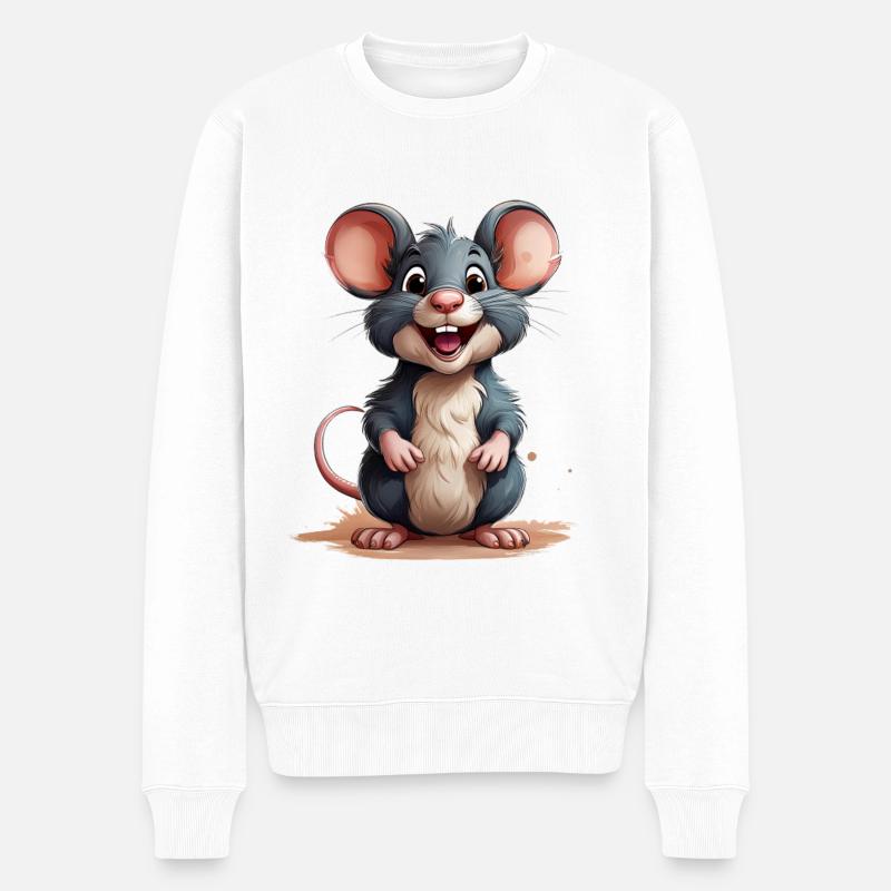 Mouse or rat - Men's Premium Organic Jumper - white