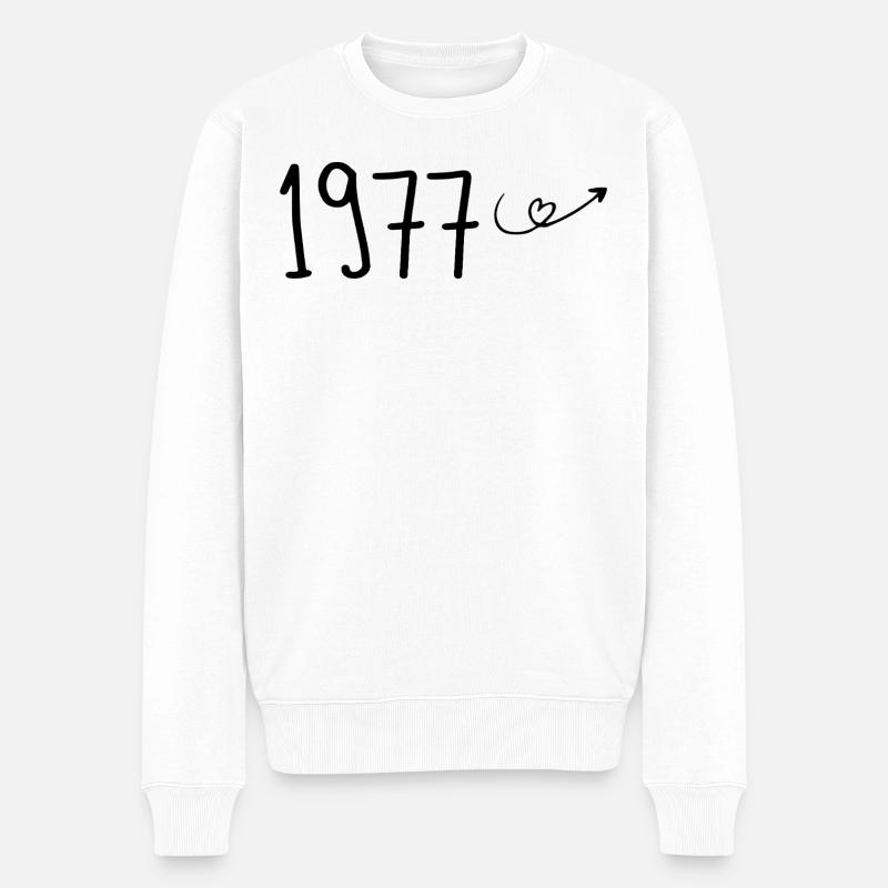 1977 Jubiläum 1977 Retro 1977 - Männer Premium Bio Pullover - Weiß