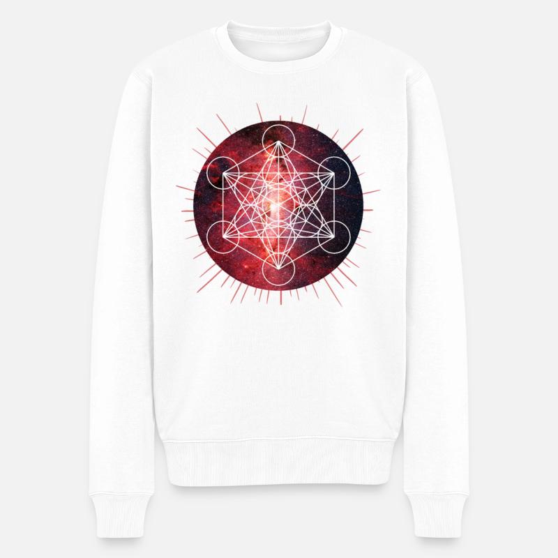 Symbole METATRON - Pull Premium bio Homme - blanc
