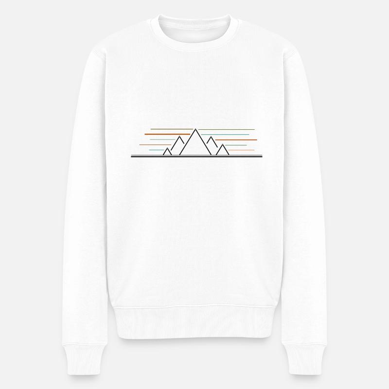Berge - Männer Premium Bio Pullover - Weiß