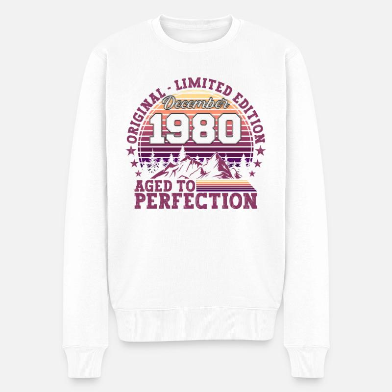 Original Dezember 1980 42. Geburtstag Geschenk - Männer Premium Bio Pullover - Weiß