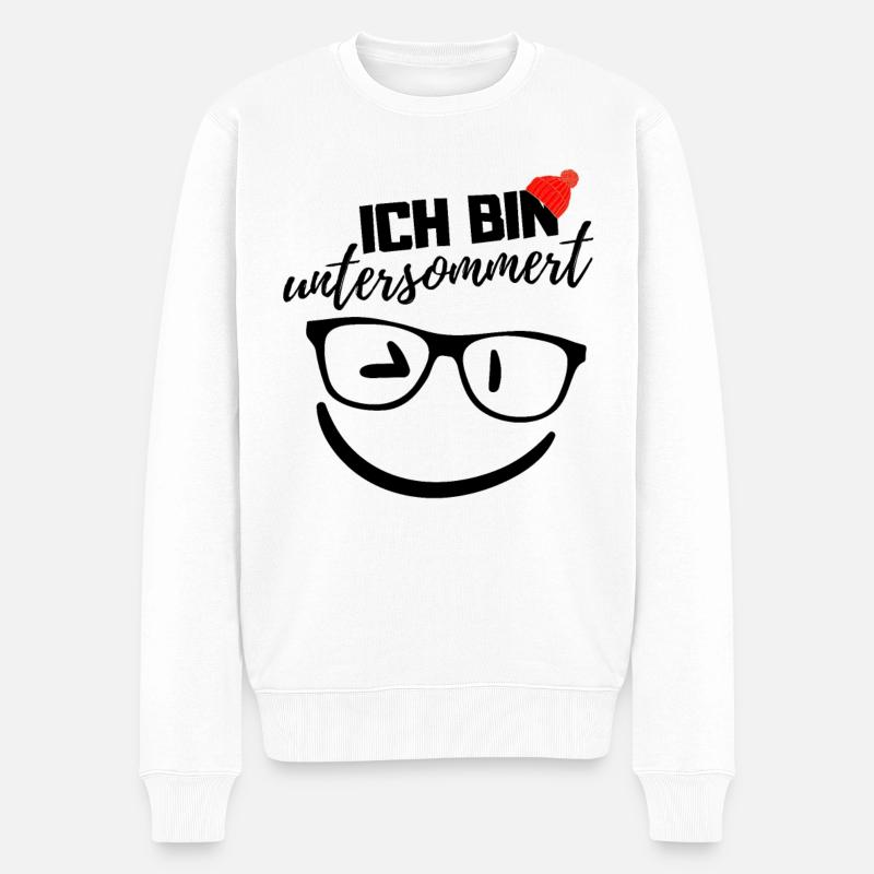 Ich bin UNTERSOMMERT - Männer Premium Bio Pullover - Weiß