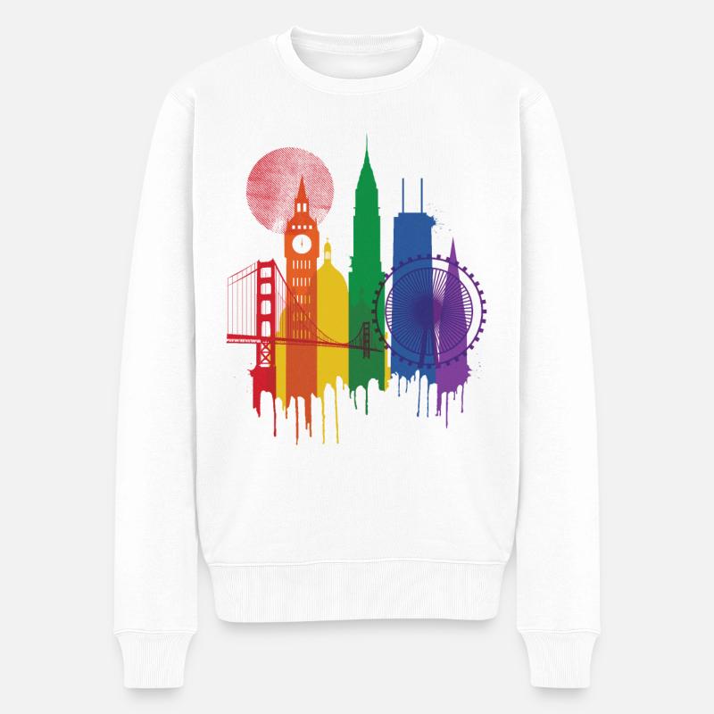 Stolz auf die Stadt - Männer Premium Bio Pullover - Weiß