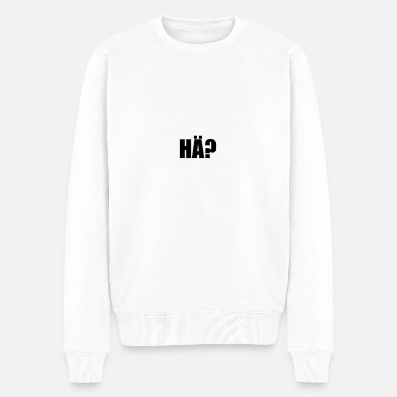 Hä? - Männer Premium Bio Pullover - Weiß