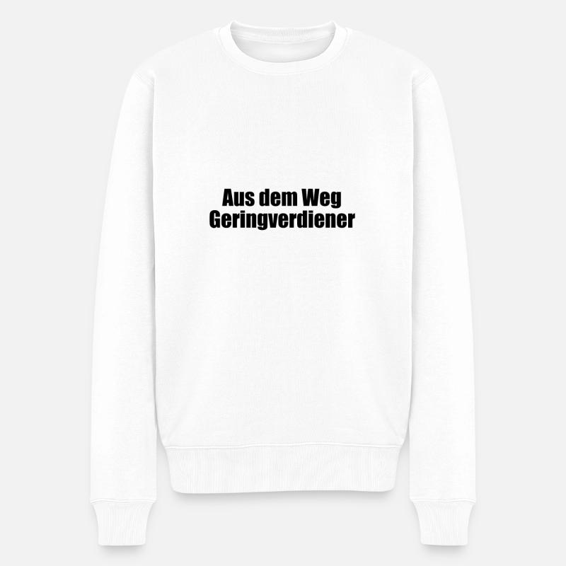 Aus dem Weg Geringverdiener - Männer Premium Bio Pullover - Weiß