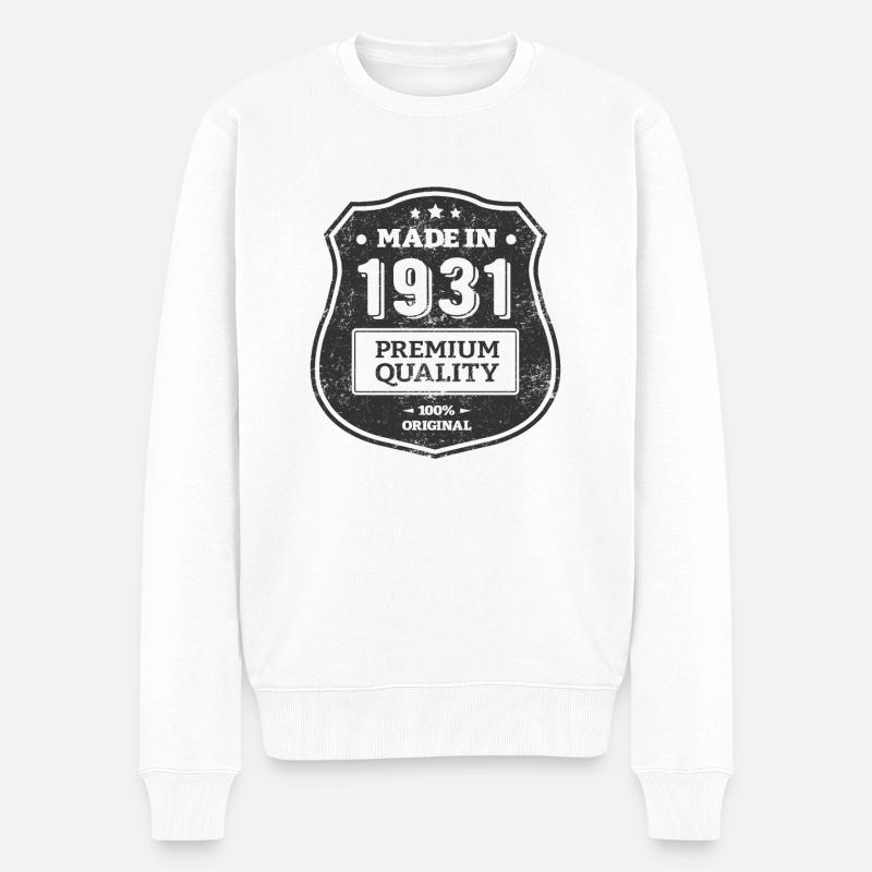 HERGESTELLT 1931 - Männer Premium Bio Pullover - Weiß