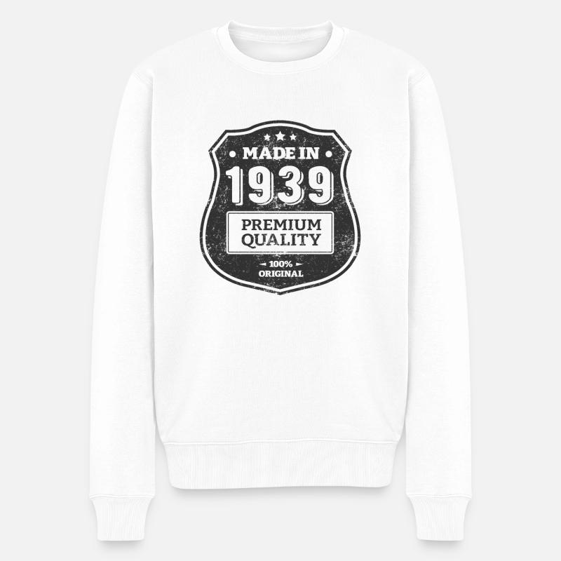 HERGESTELLT 1939 - Männer Premium Bio Pullover - Weiß