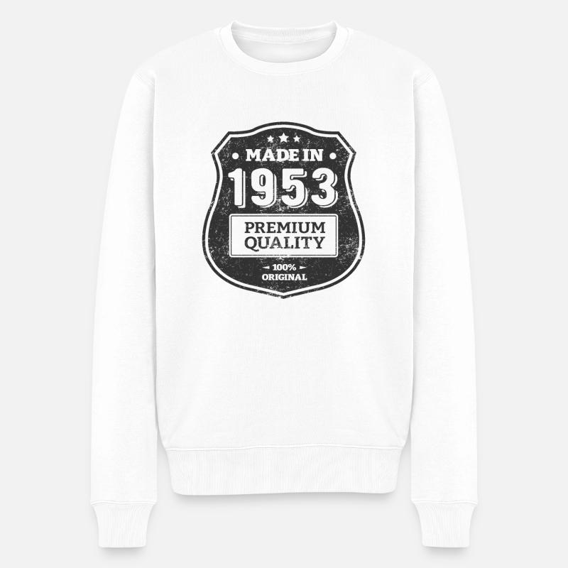 HERGESTELLT 1953 - Männer Premium Bio Pullover - Weiß