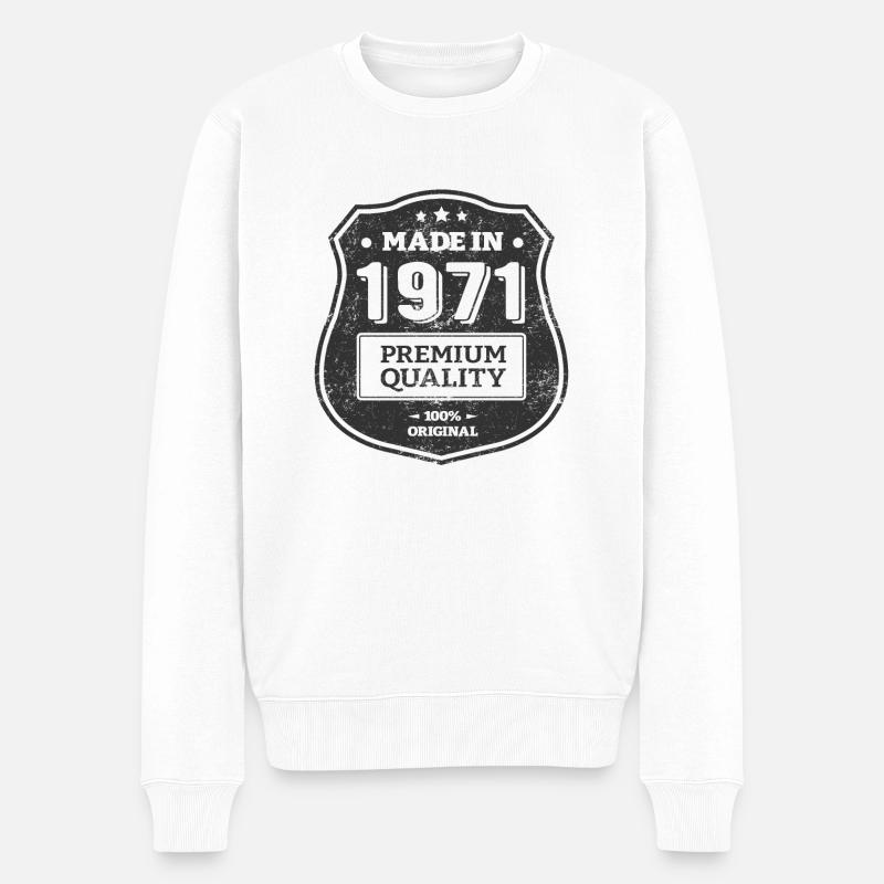 MADE IN 1971 - Pull Premium bio Homme - blanc