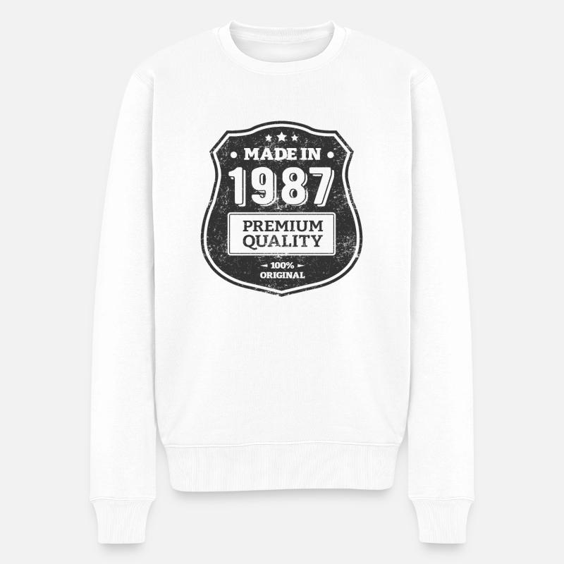 MADE IN 1987 - Pull Premium bio Homme - blanc
