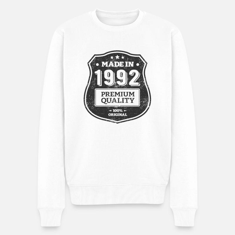 MADE IN 1992 - Pull Premium bio Homme - blanc