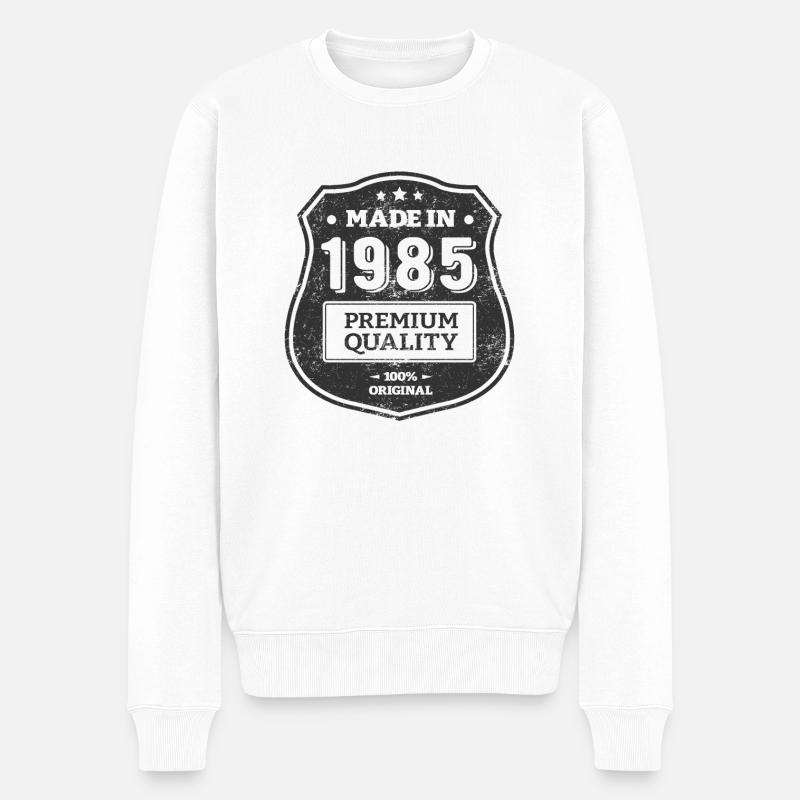 HERGESTELLT 1985 - Männer Premium Bio Pullover - Weiß