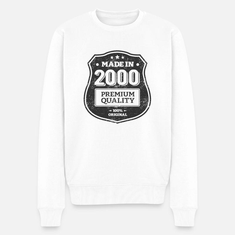 HERGESTELLT IM JAHR 2000 - Männer Premium Bio Pullover - Weiß