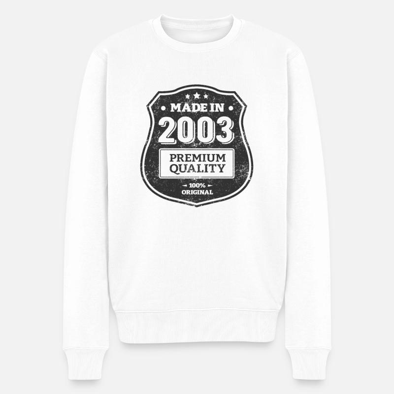 MADE IN 2003 - Pull Premium bio Homme - blanc